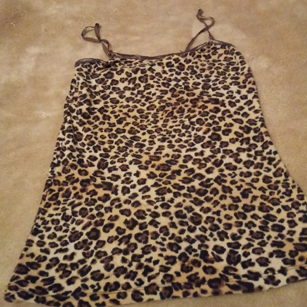 Leopard pattern tank.
